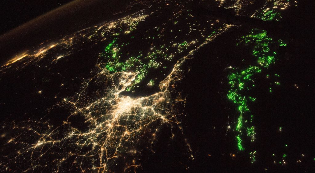 Squid fishing from space